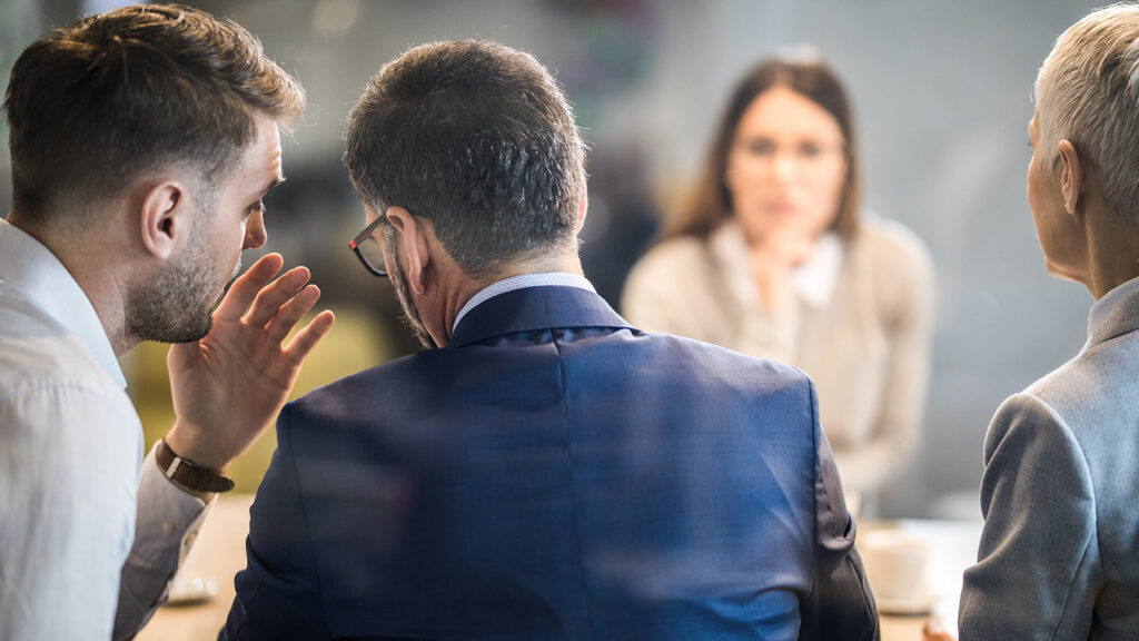 Business meeting discussion related to interpreting services