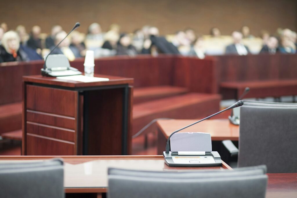 Courtroom for legal interpreting